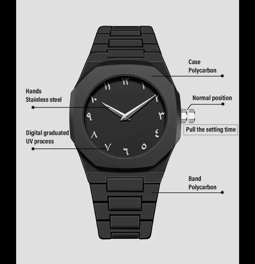 Black Arabic Aura Watch - Level Up your Wrist.