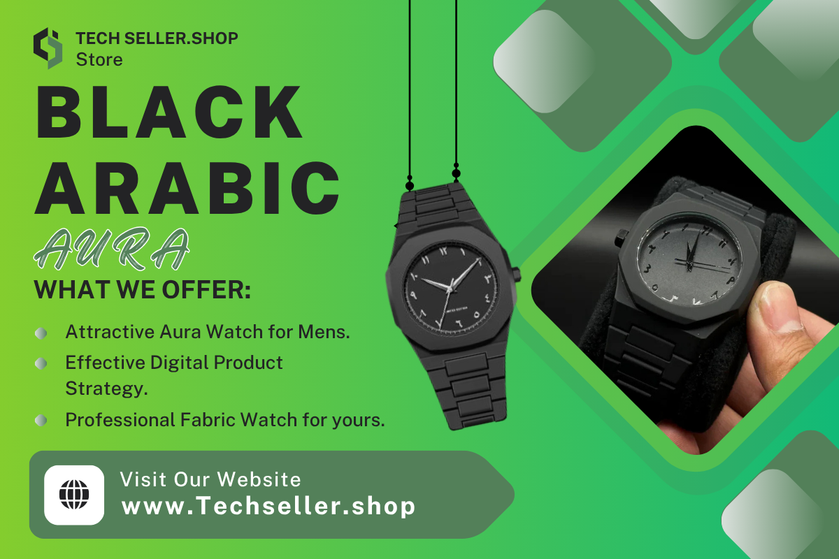 Black Arabic Aura Watch - Level Up your Wrist.