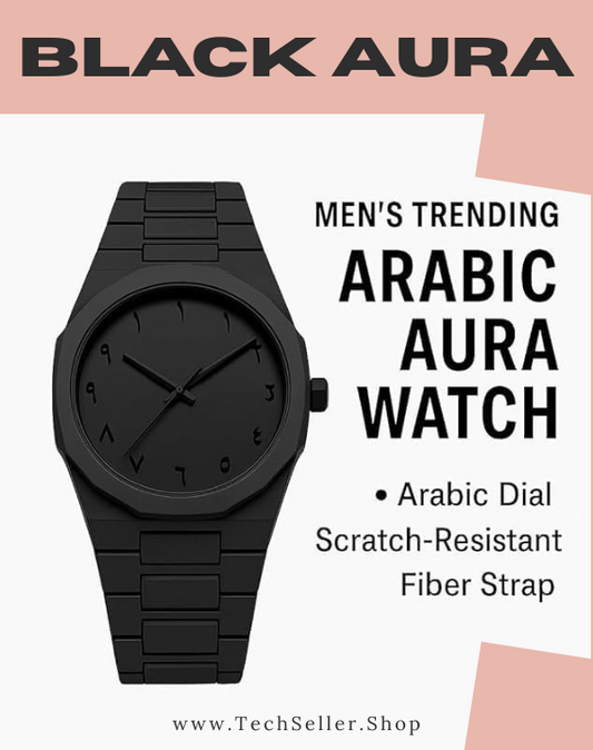 Black Arabic Aura Watch - Level Up your Wrist.